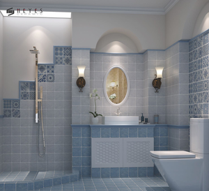 Gạch Lát Sàn Nhà Bếp, Họa Tiết Hoa Xanh, Gạch Lát Sàn Sứ Cho Phòng Tắm - Product Image 6