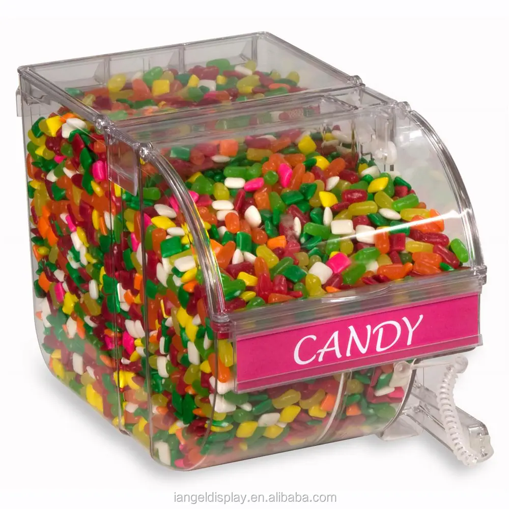 Iangel Candy store gran capacidad, estante de exhibición de dulces acrílico transparente