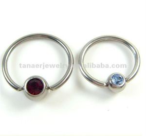 colorido de acero quirúrgico del grano en cautividad con anillo de la joyería piercing bcr - Product Image 3
