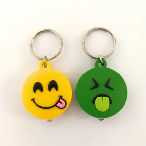 OEM 3D Smile Face PVC Rubber Keyring, Rubber Keychain Bag Hanger for Promotion Gift Made in China