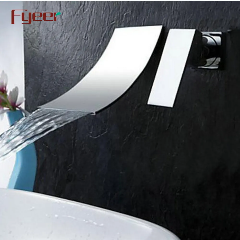 Fyeer Wall Mounted Bathroom Waterfall Basin Faucet