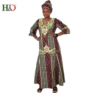 H & D Jupes imprimées traditionnelles en coton Styles de robes africaines de Chine