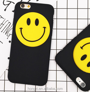 Tout compris en silicone doux Dessin Animé sourire visage manchon pour <span class=keywords><strong>IPhone</strong></span> 6 6s <span class=keywords><strong>7</strong></span> <span class=keywords><strong>7</strong></span> plus GD smiley visage mobile coque de téléphone housse - Product Image 2