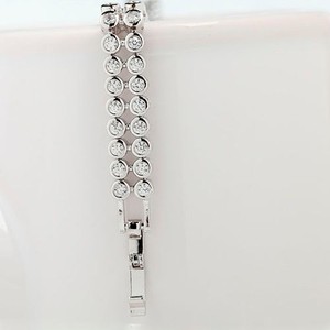 Teemi al por mayor 2015 de calidad superior de lujo 2 Filas redondos blancos cúbicos joyería de <span class=keywords><strong>la</strong></span> boda de los brazaletes de ten - Product Image 5