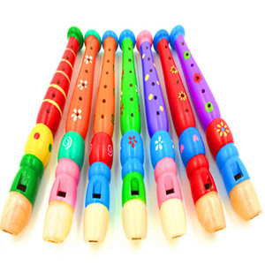 Nhà Máy Bán Buôn Đầy Màu Sắc Vui Trẻ Em Tình Yêu Trẻ Em Ngắn Sáo Gỗ Nhạc Cụ - Product Image 4