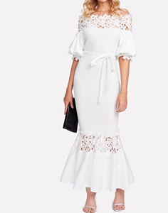 <strong>White</strong> Off-the-shoulder <strong>Long</strong> <strong>Dress</strong> <strong>for</strong> <strong>Women</strong> - Product Image 1