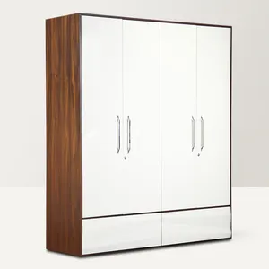 Vendita calda grande porta verniciata bianca armadio economico a 4 ante con cassetti