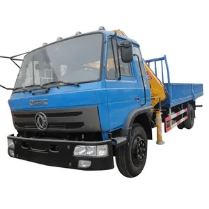 Dongfeng 4x2 รถบรรทุก flatbed กับเครนสำหรับขาย