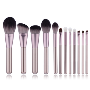 Kabuki — brosse de maquillage à la mode, en cheveux <span class=keywords><strong>gris</strong></span> et violets, design vintage, 1/12 pièces - Product Image 5