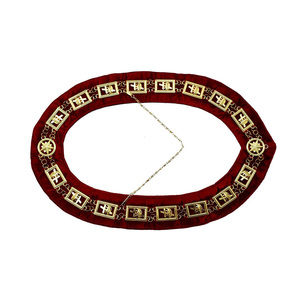 Masonic Regalia Knights Nights 레드 벨벳 템플러 체인 칼라 - Product Image 2