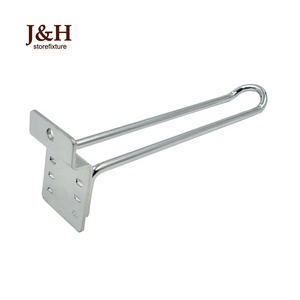 J & <span class=keywords><strong>H</strong></span> Store fixture Hochleistungs-Doppel draht haken aus Metall Stahl Euro Chrom Slatwall Panel Display Haken - Product Image 3