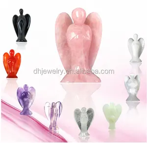 wholesale rose engraved crystal quartz angel for gifts