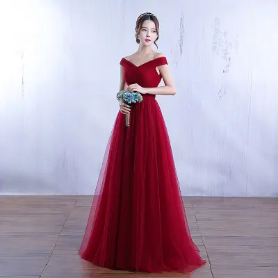 New Fashion lady prom dress off shoulder long sweet gown 2018 ZH172Z