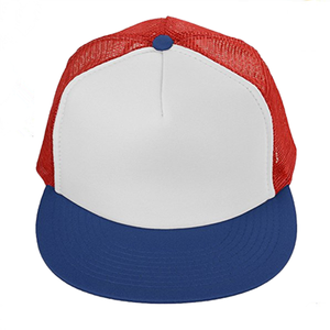 En venta Custom logo espuma Taslon Flat Bill gorra tapa en blanco - Product Image 1