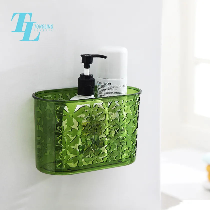 Professionale design wall mounted supporto in plastica bagno cestino mensola doccia