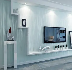 Kertas Dinding Kain Non Woven Polos Modern 3D untuk Dekorasi Rumah Hotel