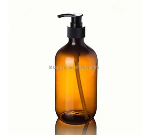 Stocks Wholesale Supplier Manufacturer Amber Brown Lotion Pump Hair Oil 500ml Plastic Bottle