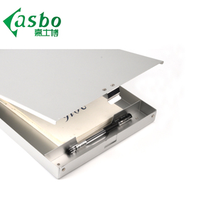 עור משרד pad קובץ נייר אלומיניום כסף לוח תיקיית עם אחסון - Product Image 2