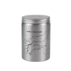 500ml Metal aluminum tin can with screw lid for tea packing