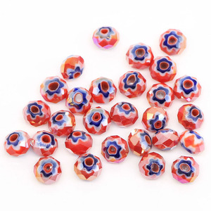 لون مختلط millefiori الخرز الزجاجي مع النهاية AB للمجوهرات DIY صنع - Product Image 2