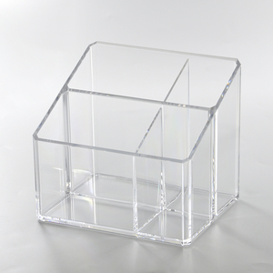 Étui organisateur de maquillage en plastique transparent avec compartiments - Product Image 1