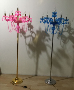 เหล็กตกแต่งทันสมัยตั้งพื้นในร่มโคมไฟระย้าคริสตัลโคมไฟตั้งพื้น - Product Image 4