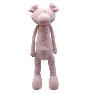 Hot sale pink pig plush stuffed pig toys in standing for gifts