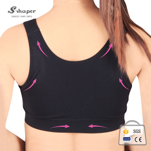 Soutien-gorge de sport <span class=keywords><strong>noir</strong></span> personnalisé S-SHAPER pour <span class=keywords><strong>femme</strong></span>, à maintien élevé, réversible, avec fermeture éclair frontale et rembourrage, design léger et ergonomique. - Product Image 4