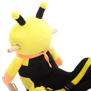 ของเล่นเด็กหัดเดินรูปผึ้งสีเหลือง ตุ๊กตาขี่ได้ เก้าอี้โยกเด็ก พร้อมม้าไม้รูปสัตว์และล้อมีเสียงสำหรับเด็กเล็ก - Product Image 3