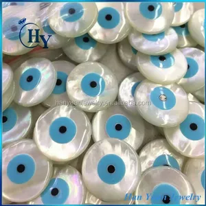 hot sale turquoise round 16mm mother of pearl evil eye