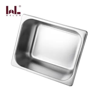 Amerikaanse Stijl Traditionele Rechthoek 25-200Mm Diepte 1/2 Size Gn Pan Voedsel Pannen Roestvrij Stalen Container Gastronorm pan