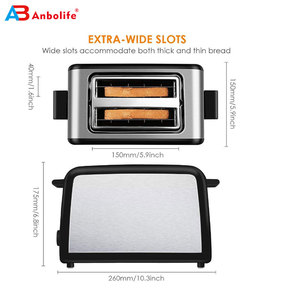 2 <span class=keywords><strong>Slice</strong></span> Máy Nướng Bánh Mì Với Bagel Hủy Bỏ Chức Năng Rã Đông Và 6 Bánh Mì Bóng Râm Cài Đặt Bánh Mì Nướng Bánh Mì - Product Image 5