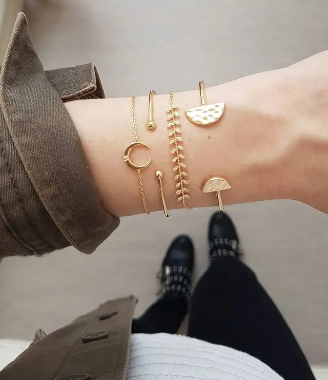 Fashion rhinestone gold bracelet set for women wholesale N95281