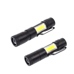 COB 펜 토치 Q5 LED Tactical 손전등 Strong 빛 COB Working LED Flashlight 와 속 측 빛