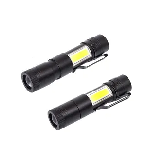 Lanterna de led tática q5, cob, funciona, com luz lateral cob