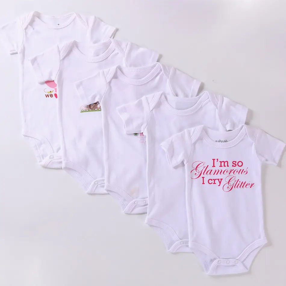 Vendita calda stampa digitale abbigliamento per bambini personalizzato 0-12 mesi pagliaccetto per bambini tinta unita stampato personalizzato vestiti per bambini oem 100% cotone