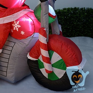 Personalizado al aire libre interior Navidad decoración inflable Santa Claus en Motobike - Product Image 6