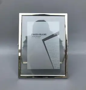 2018 new style metal photo frame, Stainless Steel picture frame, Silver picture frame for table art
