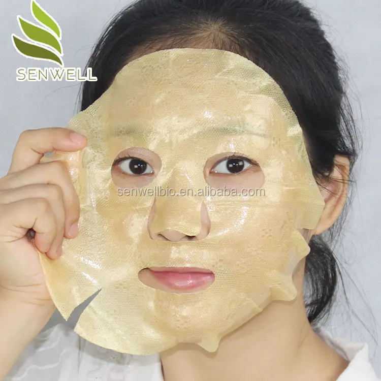 Mascarilla de colágeno antiarrugas para el cuidado de la piel, máscara facial de encaje dorado, belleza, nuevo diseño personalizado