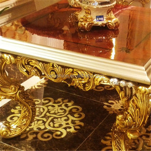 OE-FASHION di lusso in <span class=keywords><strong>oro</strong></span> <span class=keywords><strong>foglia</strong></span> di palazzo reale di re francese di stile francese soggiorno tavolino di legno/legno tavolino - Product Image 4