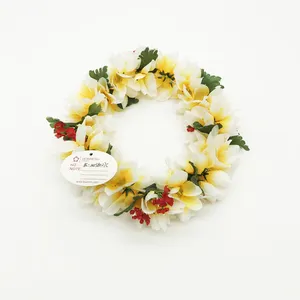 Hawaiian flower lei tessuto decorazione del partito variopinto di vendita calda del fiore lei