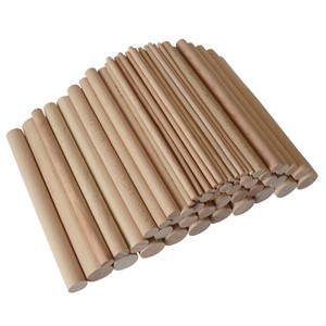 wholesale custom variety sizes polishing threaded beech wood rod sticks birch walnut pine wooden dowels with drill holes screw