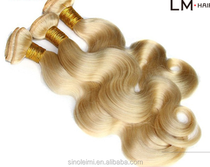 Moda de grado superior del 100% remy de la virgen <span class=keywords><strong>brazilia</strong></span> cabello humano rubio hecha a máquina onda del cuerpo que teje - Product Image 3