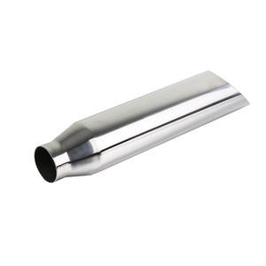 Punta de escape cromada para diésel con corte en ángulo, entrada de 2.25 pulgadas, salida de 3.5 pulgadas, longitud de 18.00 pulgadas - Product Image 2