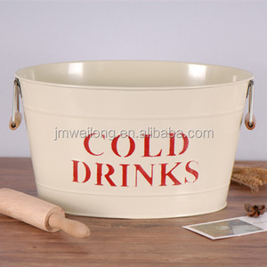 Classic Large Capacity Galvanized Metal Oval Cool <strong>Drink</strong> Tub <strong>Ice</strong> <strong>Bucket</strong> for Party - Product Image 4