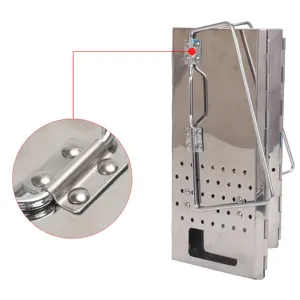 Allumeur de charbon de bois pliable portable pour barbecue, camping, randonnée, <span class=keywords><strong>cheminée</strong></span> à charbon de bois, acier inoxydable, outil de barbecue en métal - Product Image 5