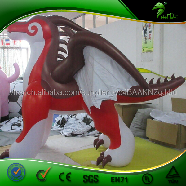 Publicité Gonflable Rouge Dragon de Bande Dessinée, Volant géant Rouge Dragon Ballon Modèle Pour Promotionnel
