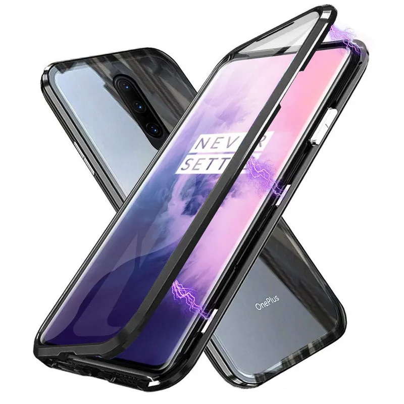 Productos Tendencia 2019 Cell Phone Accessories Magnetic Tempered Glass Phone Case for OnePlus 7 Pro*