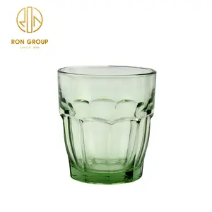 最新スタイルグリーンガラスカップレストラン強化ガラスカップ