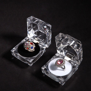 Vinyl Acrylic Transparent <strong>Jewelry</strong> <strong>clear</strong> Ring <strong>Box</strong> - Product Image 3